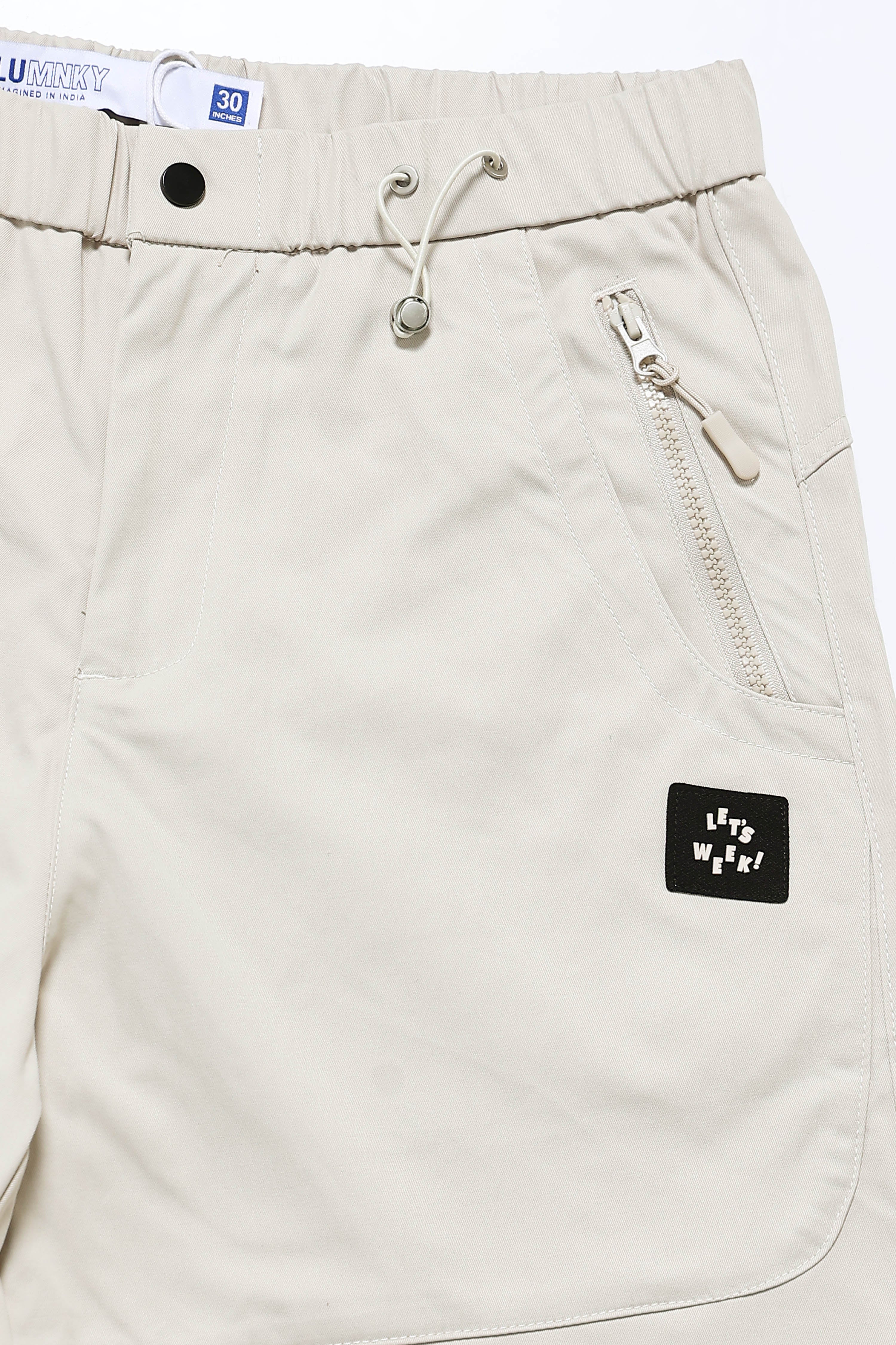 Men Beige Cargo Pants