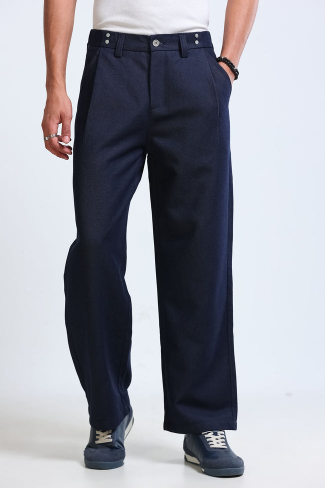 Men Blue Casual Trousers