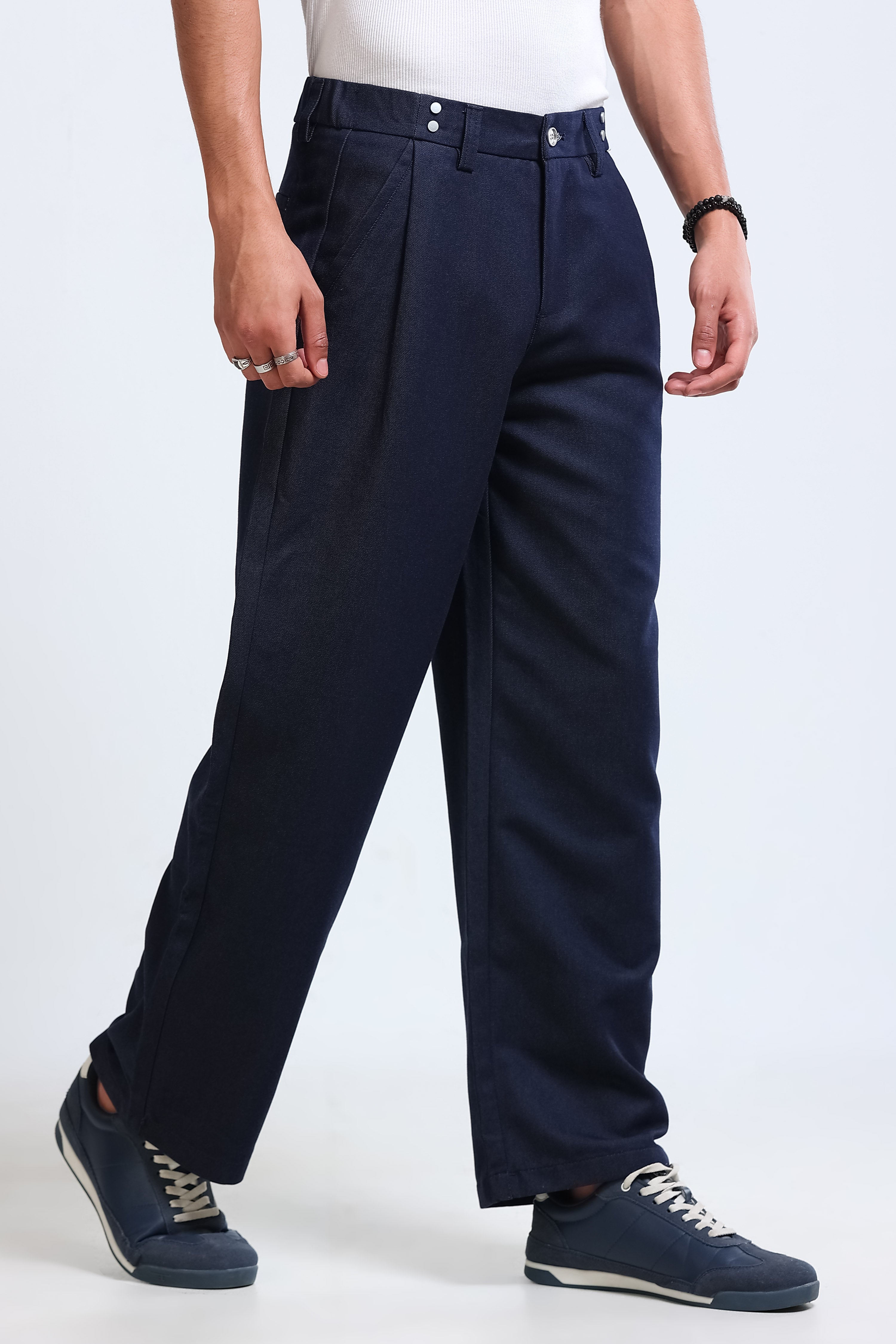 Men Blue Casual Trousers