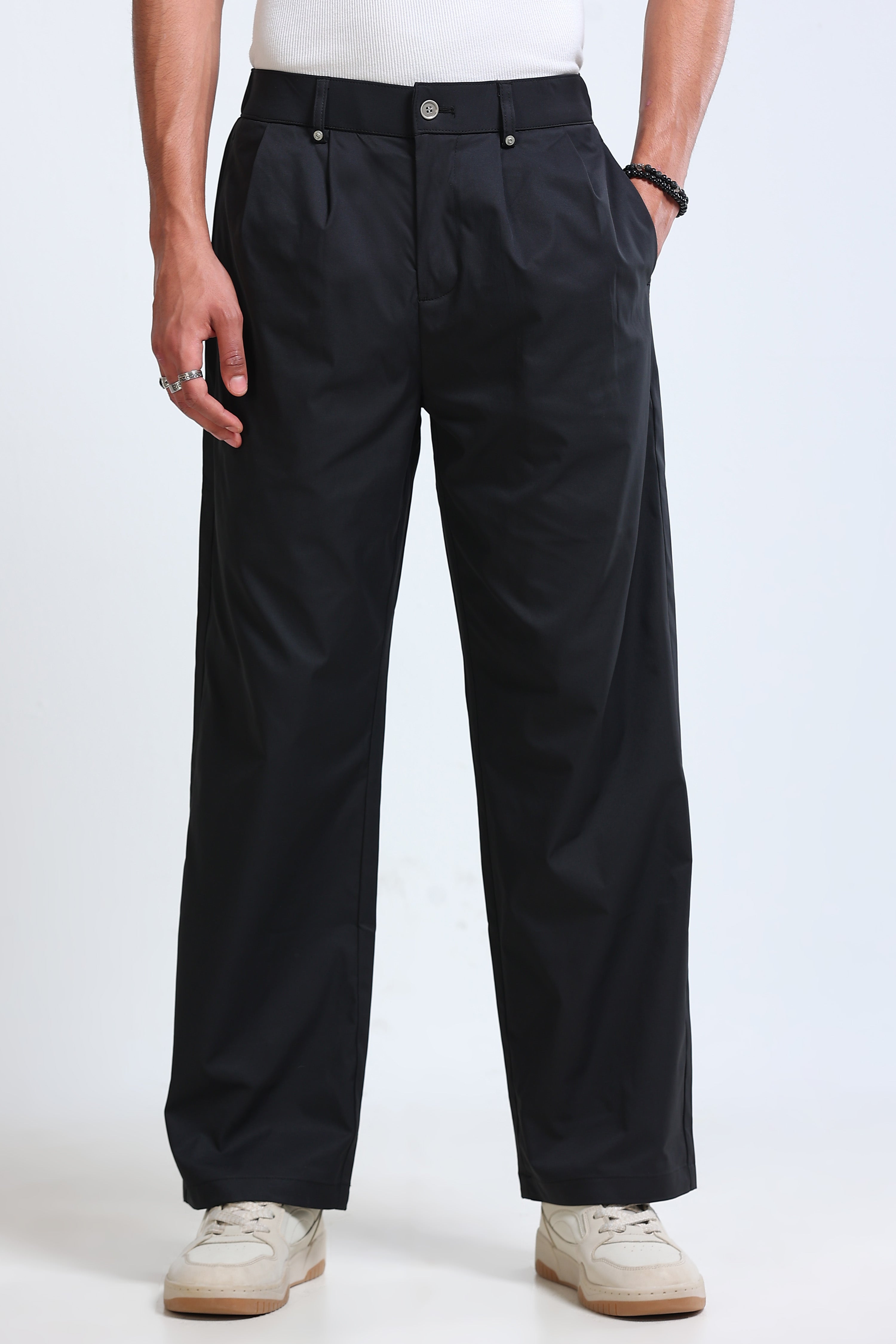 Men Black Casual Pants