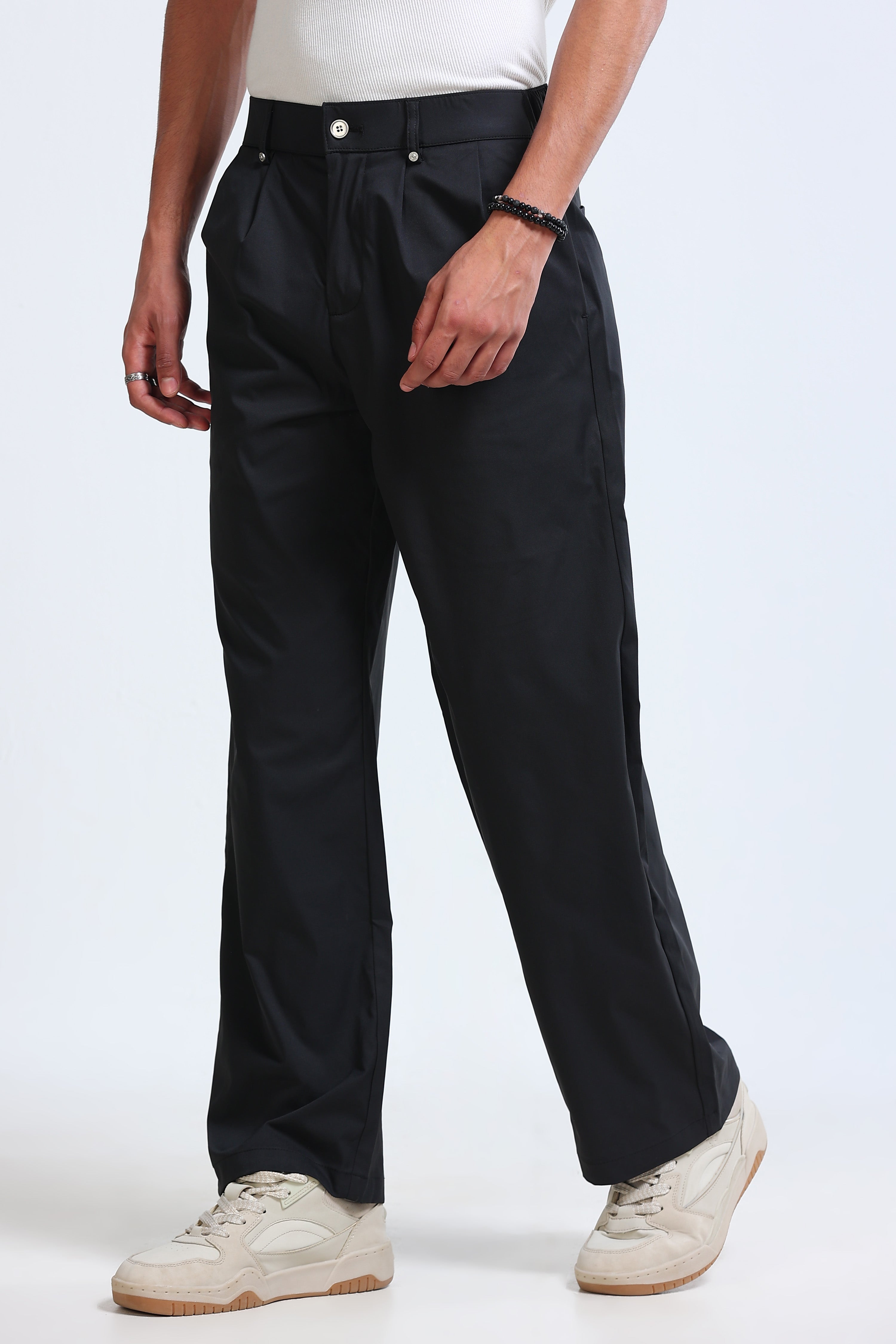 Men Black Casual Pants