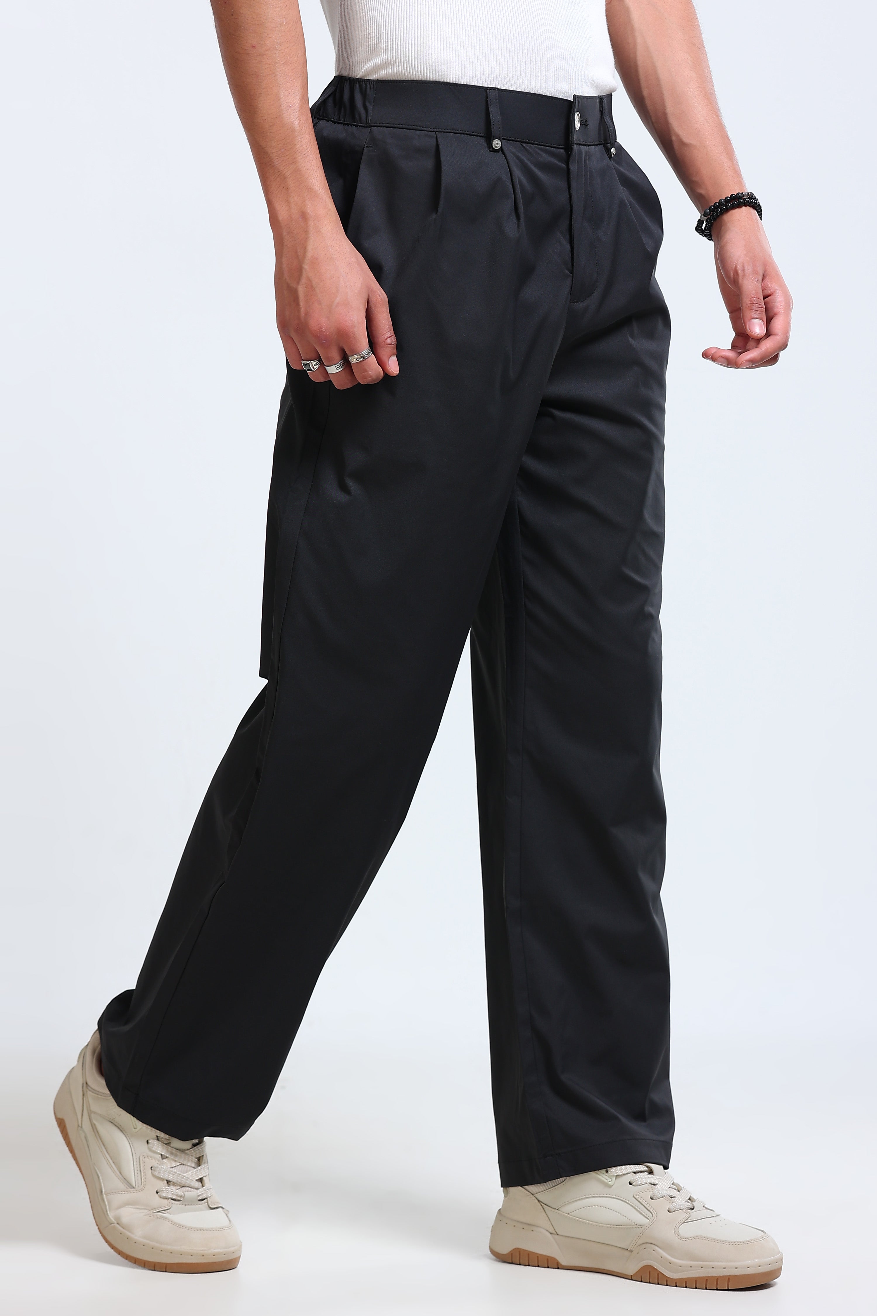 Men Black Casual Pants