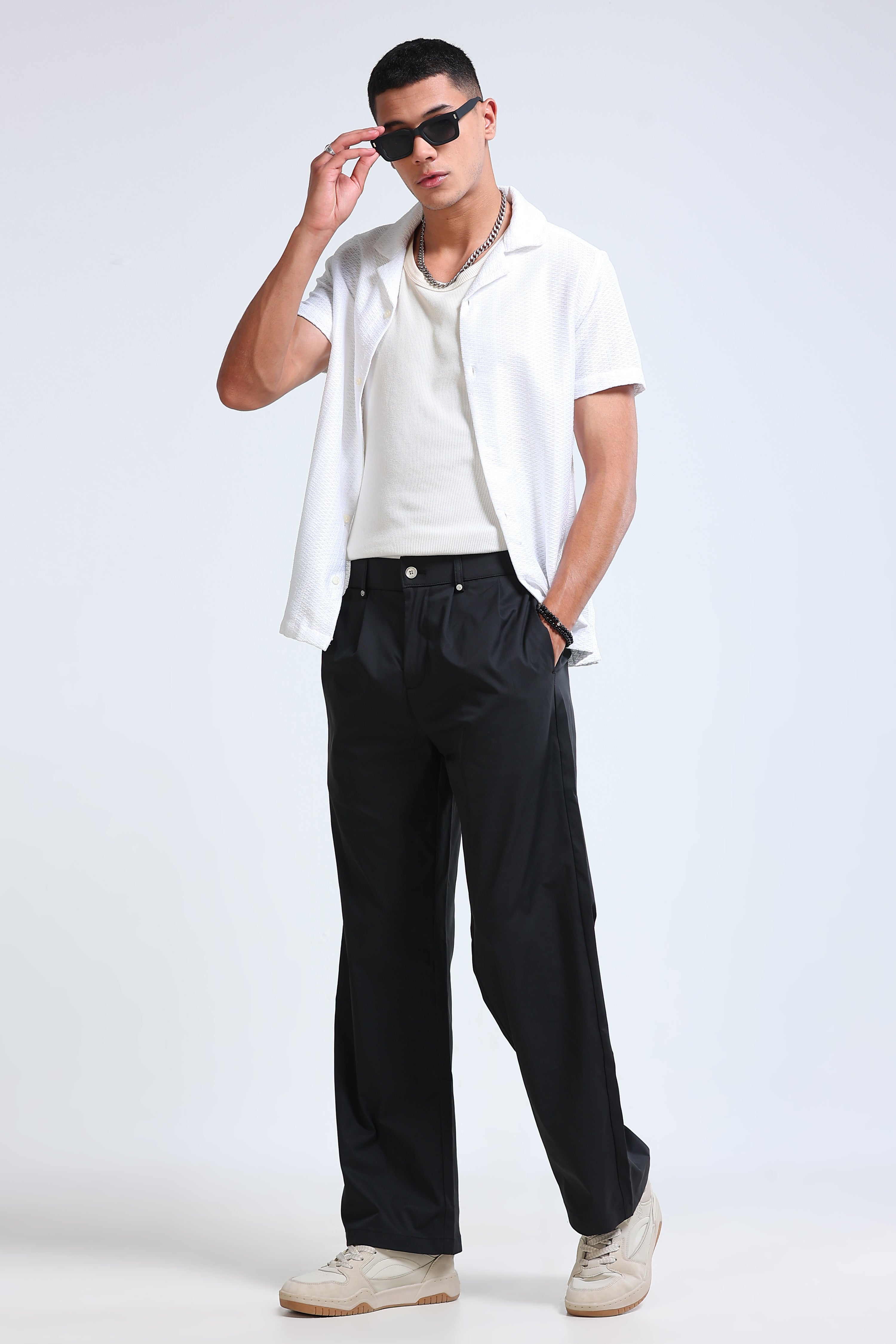 Men Black Casual Pants