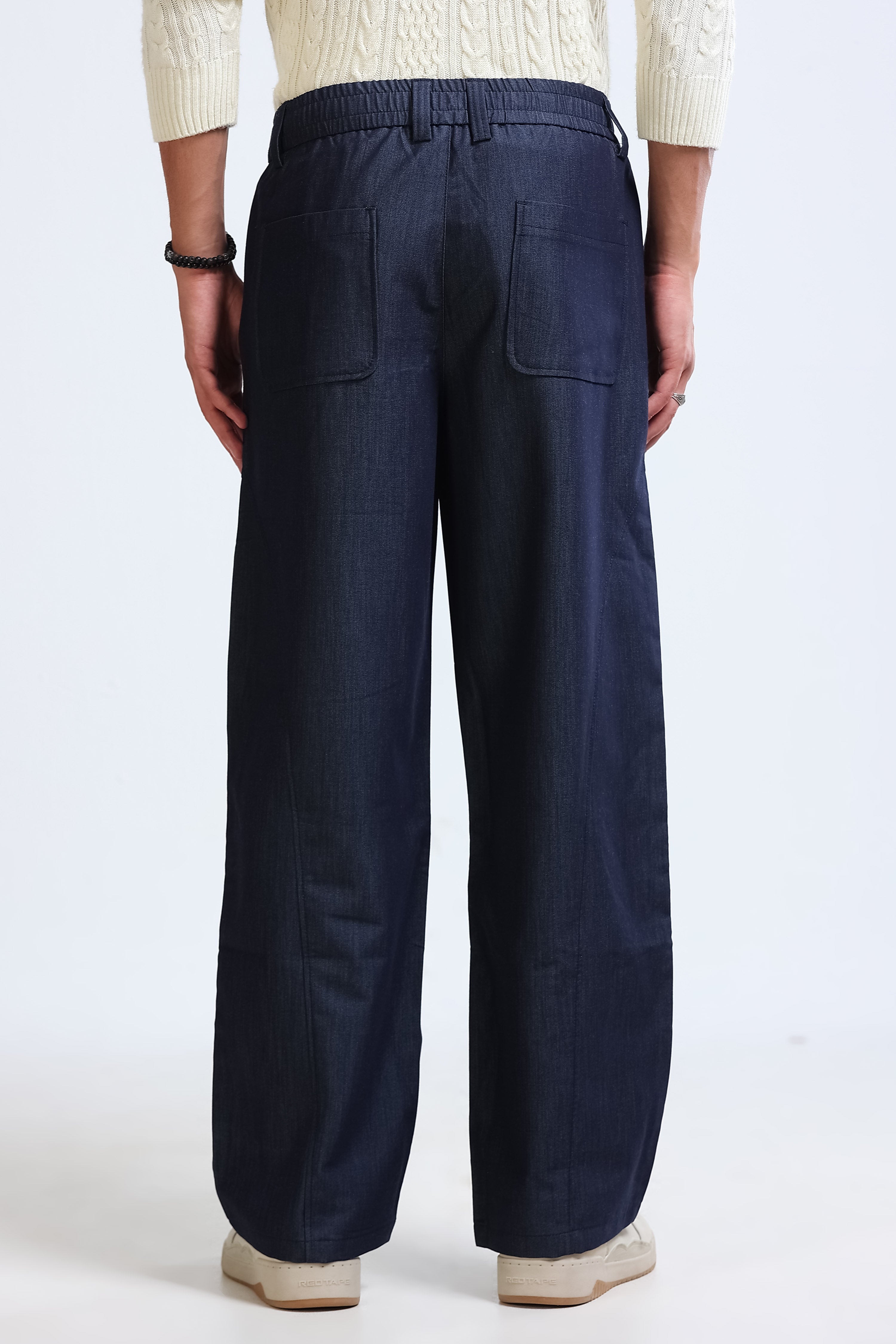 Men Blue Drawcord Pants