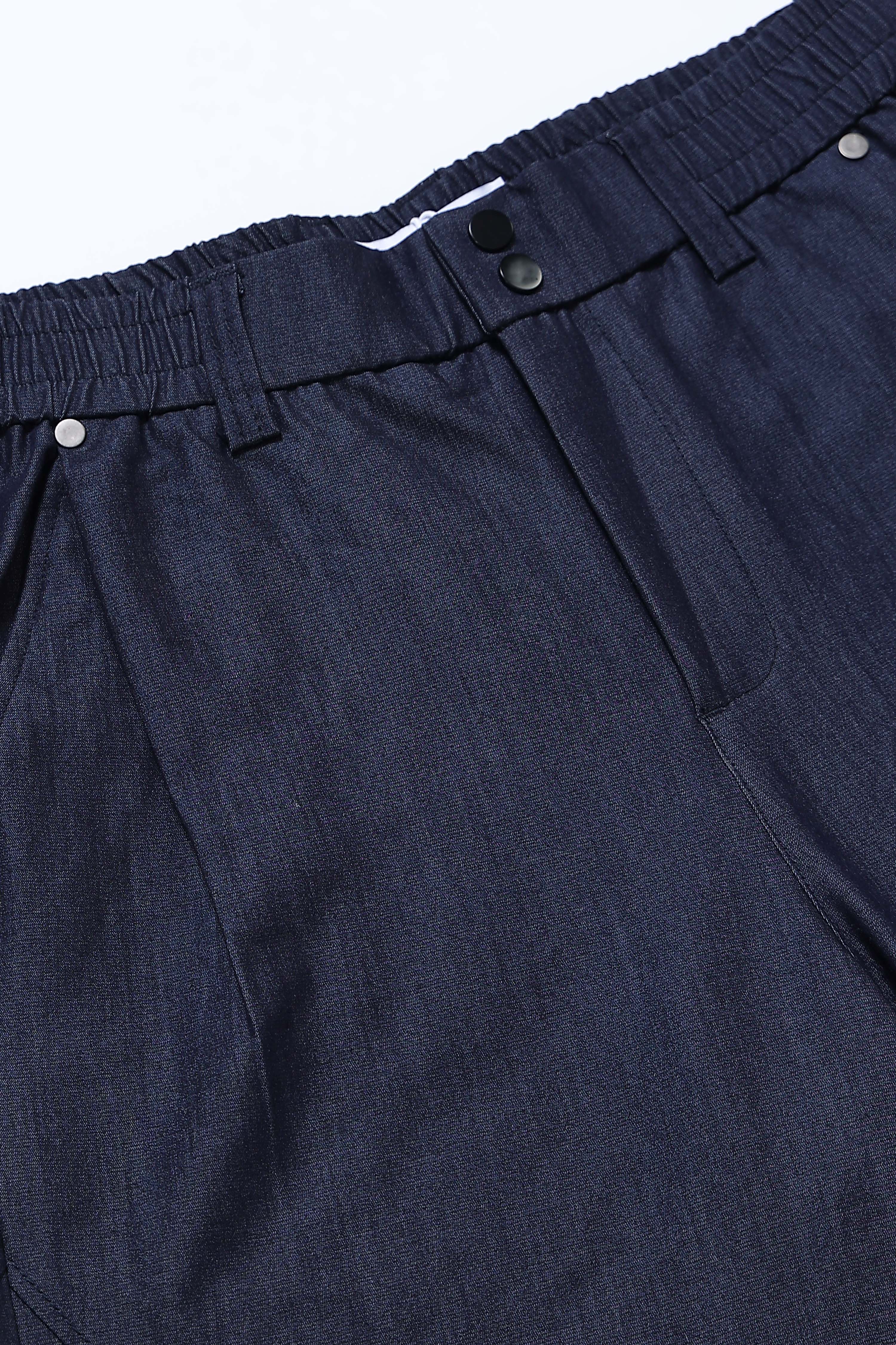 Men Blue Drawcord Pants