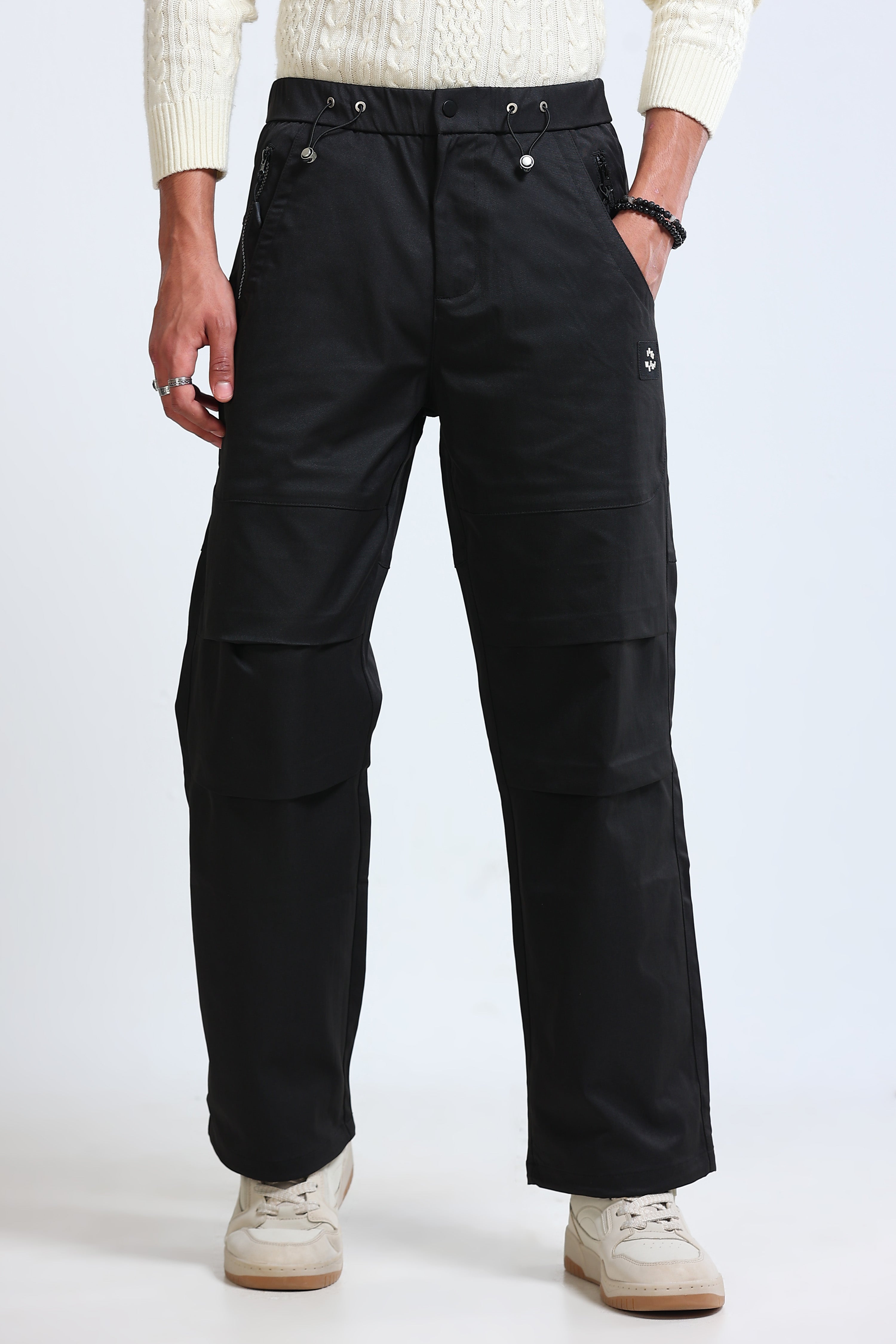 Men Black Cargo Pants