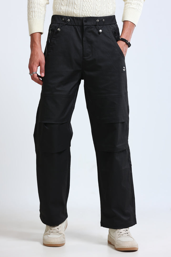 Men Black Cargo Pants
