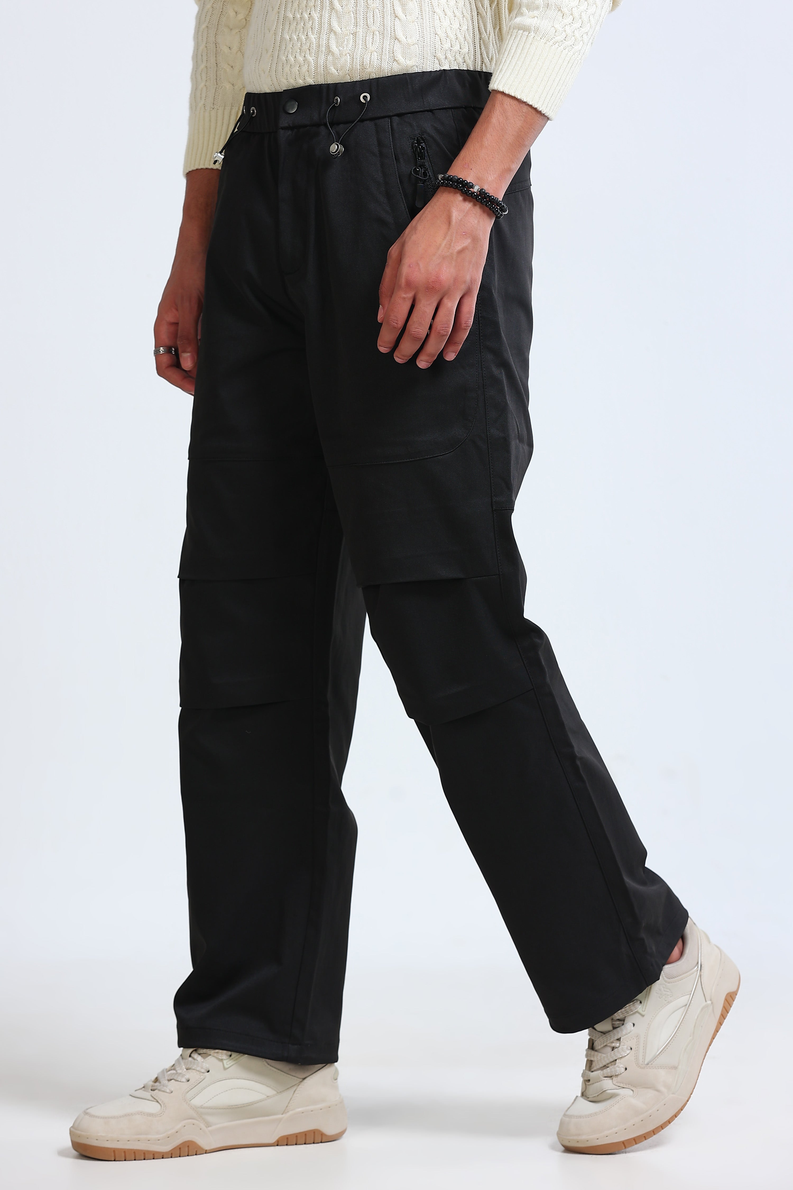 Men Black Cargo Pants