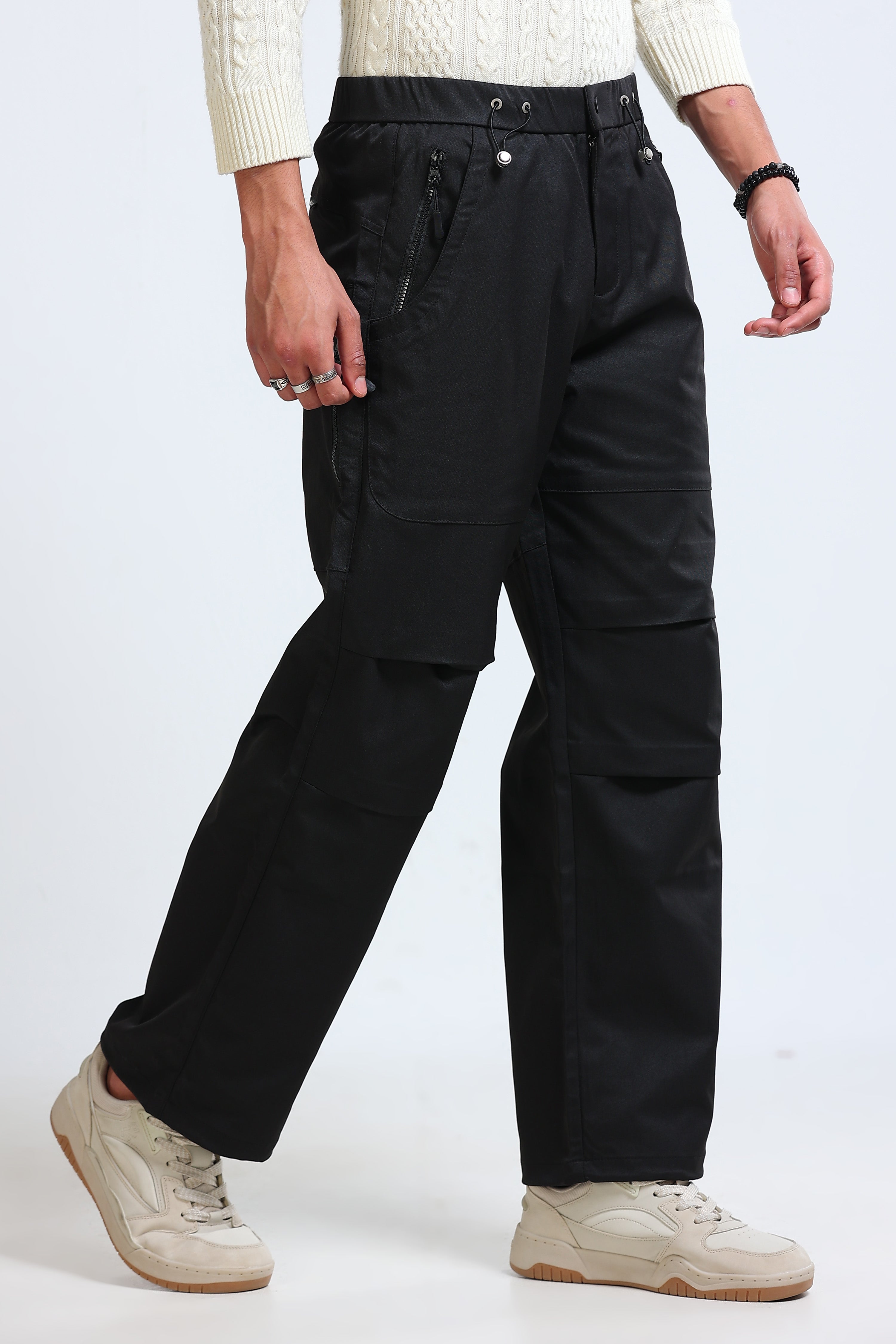 Men Black Cargo Pants