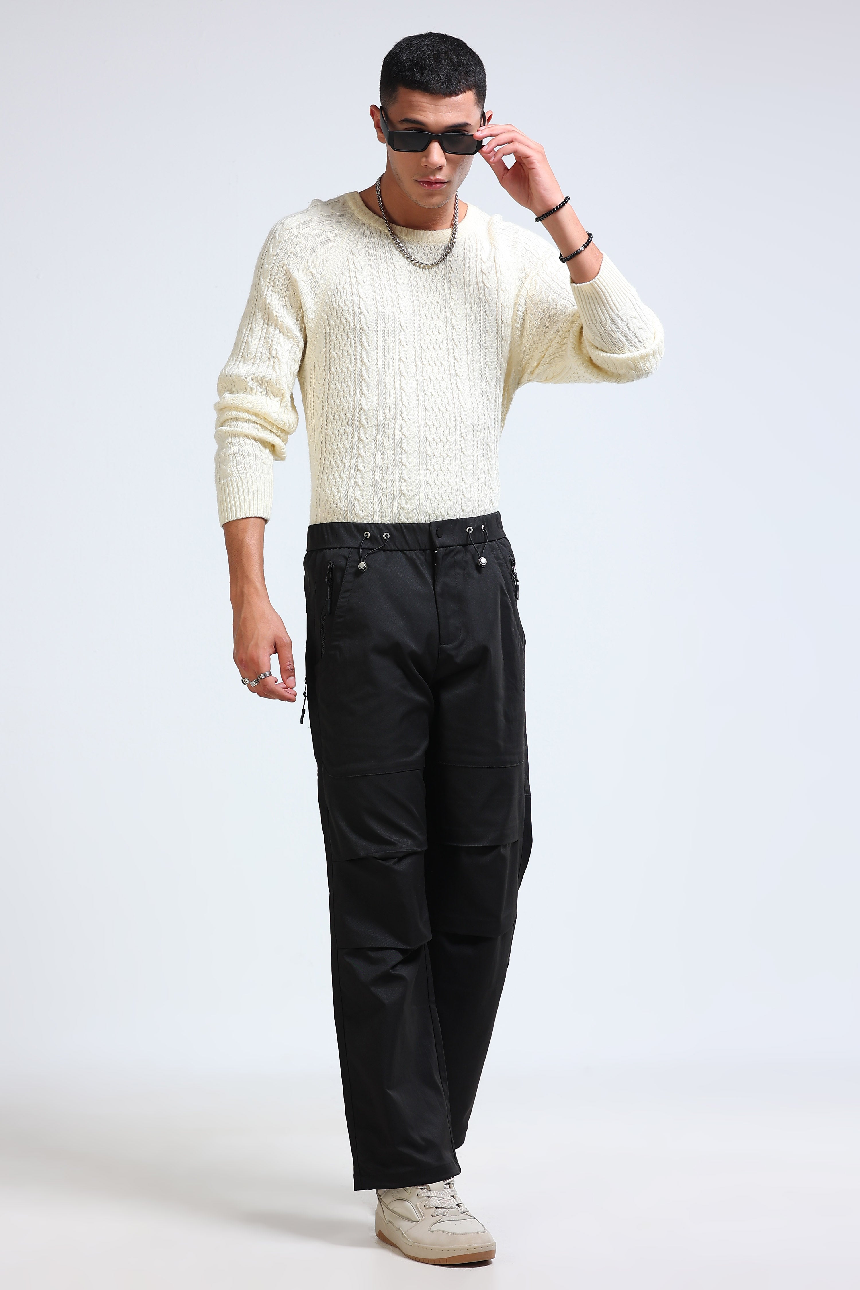 Men Black Cargo Pants