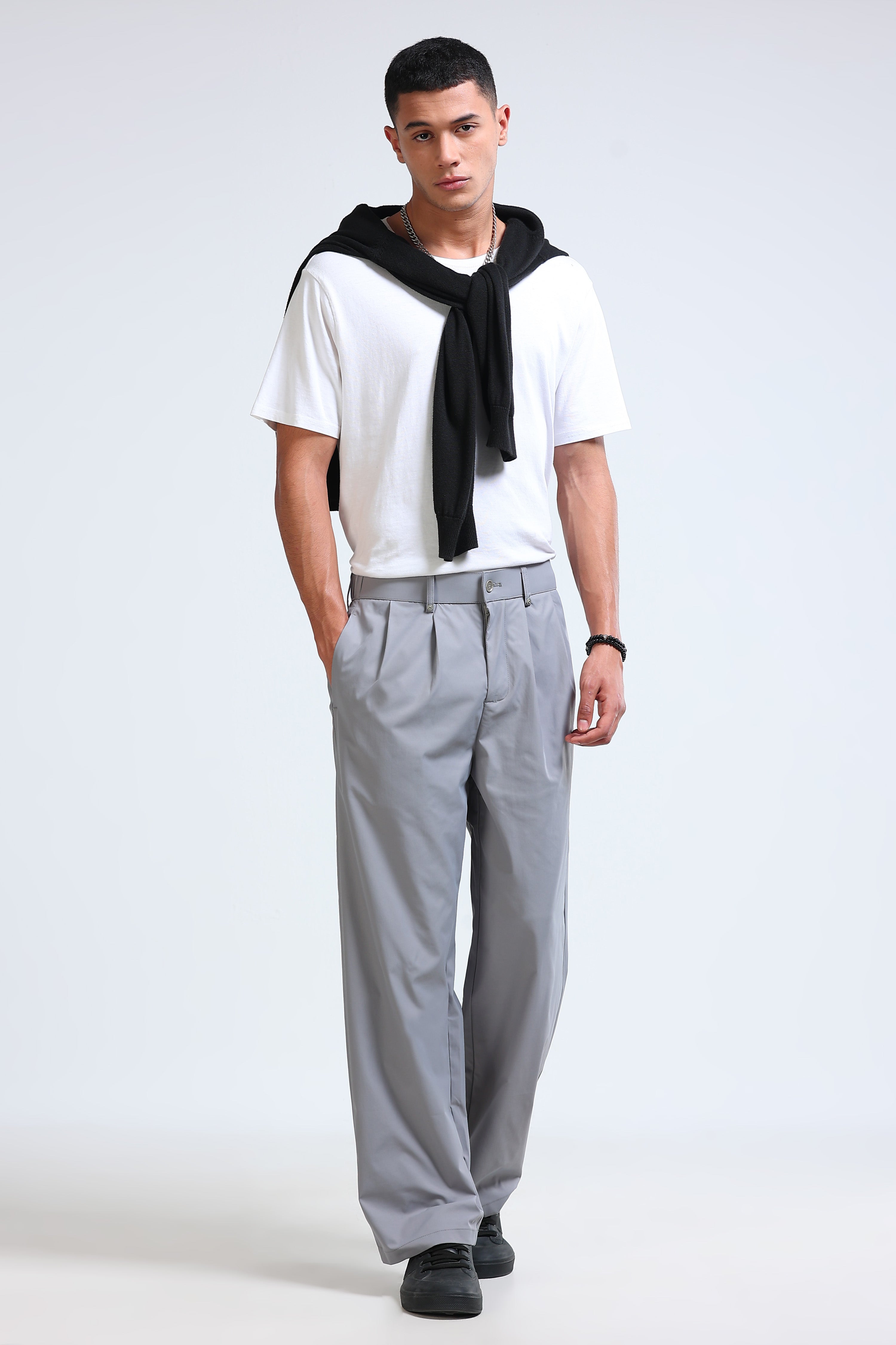 Men Grey Casual Pants