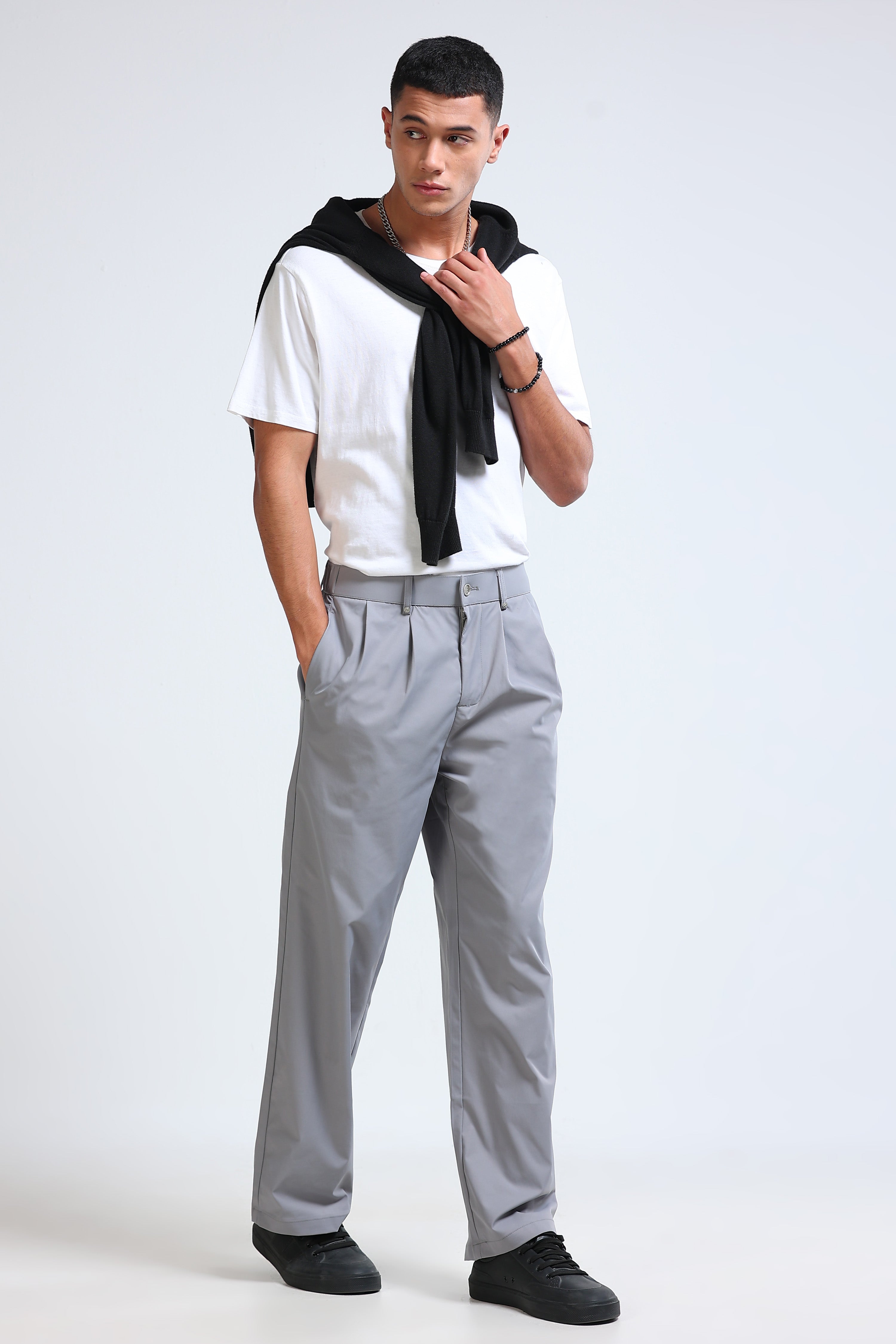 Men Grey Casual Pants