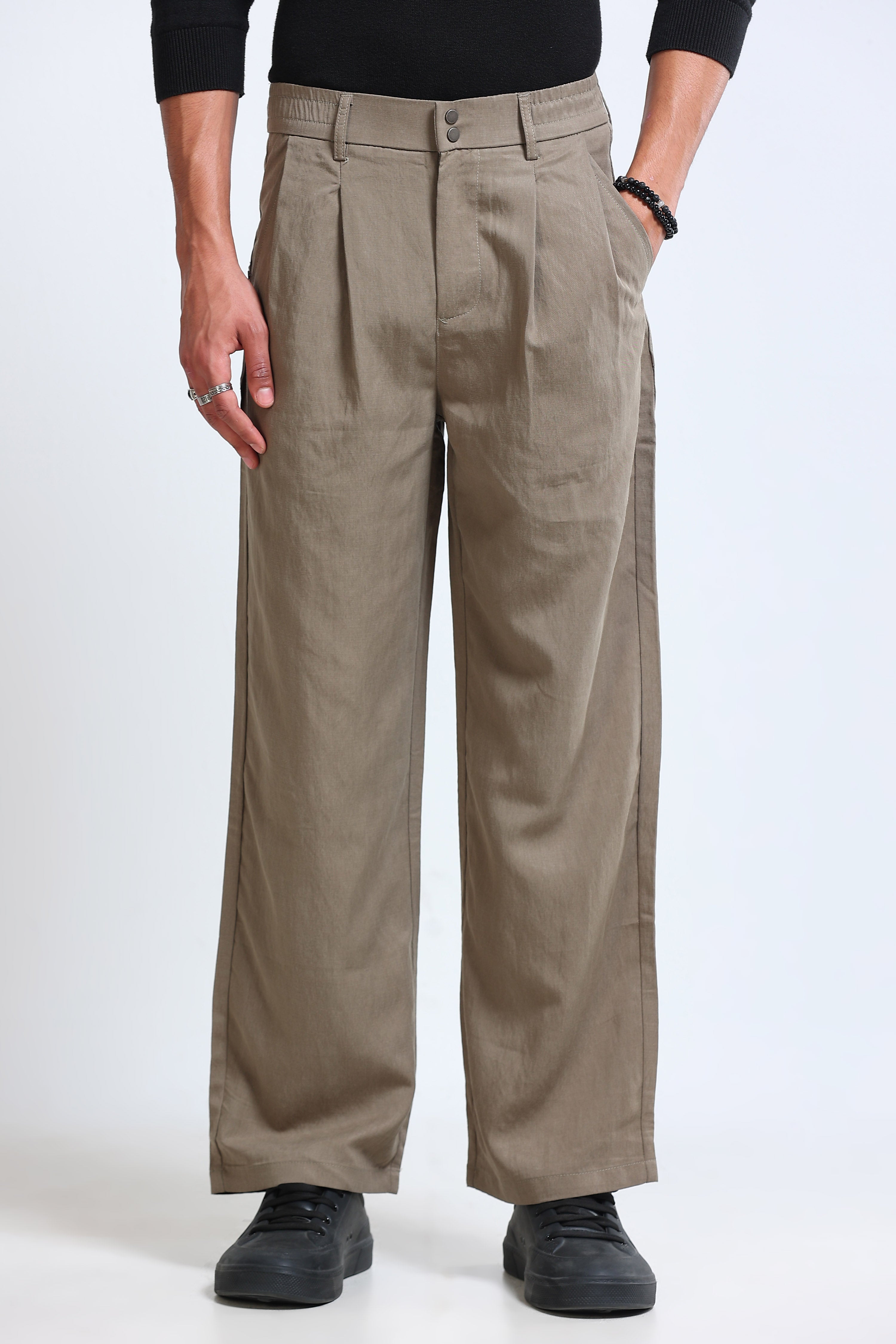 Men Olive Everyday Trousers