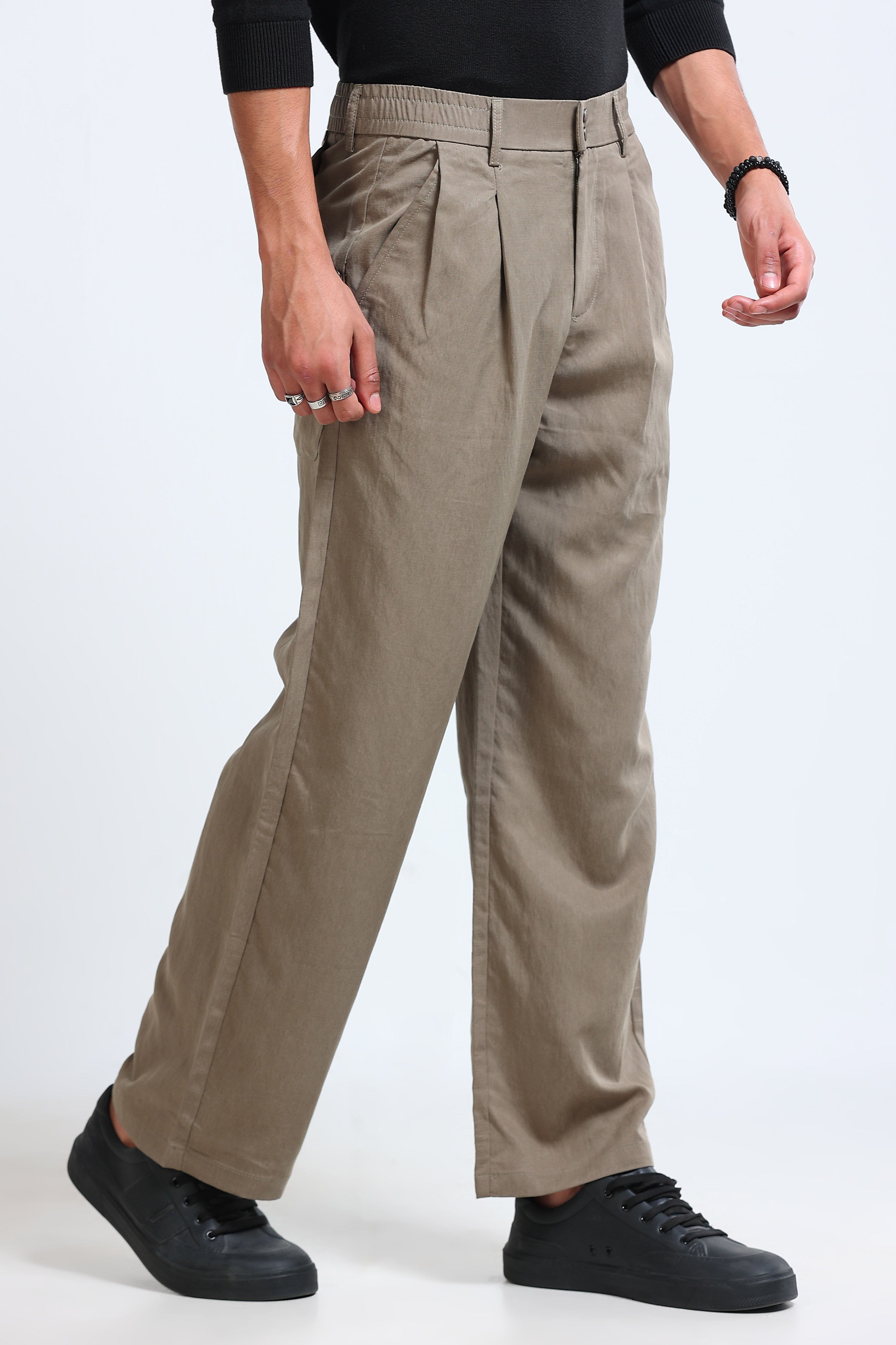 Men Olive Everyday Trousers