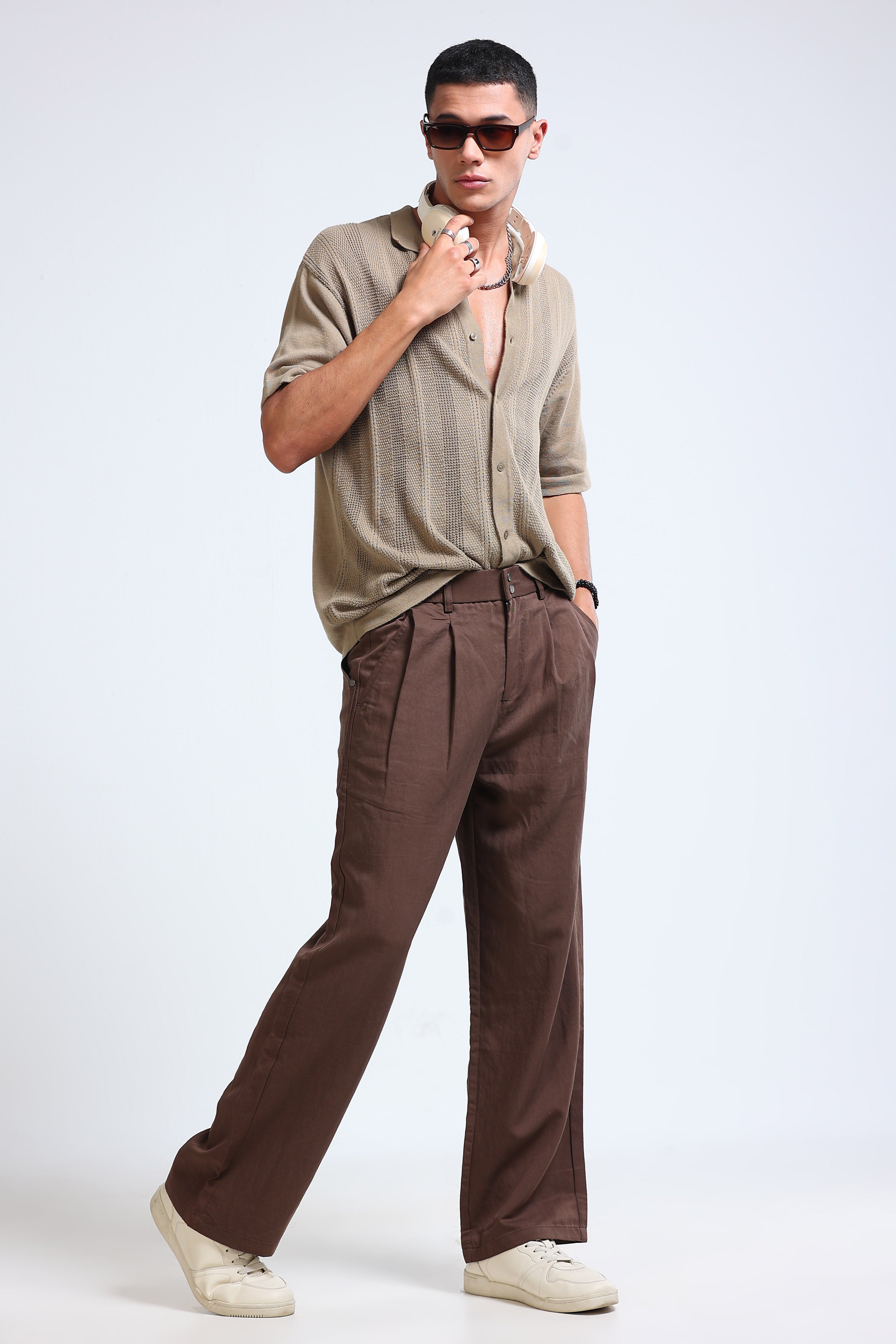 Men Brown Everyday Trousers