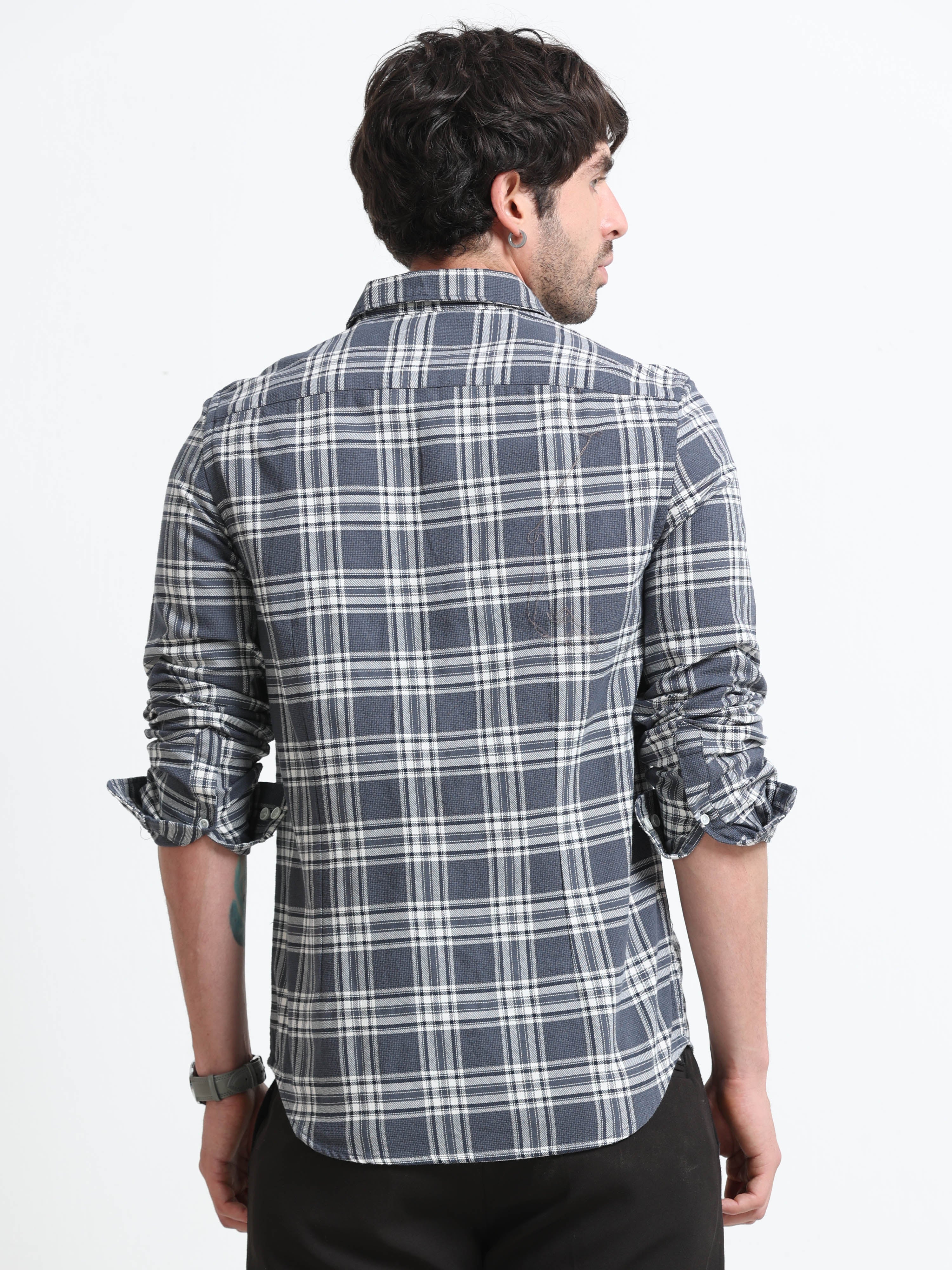 Men Marocco Textured Check Shirt