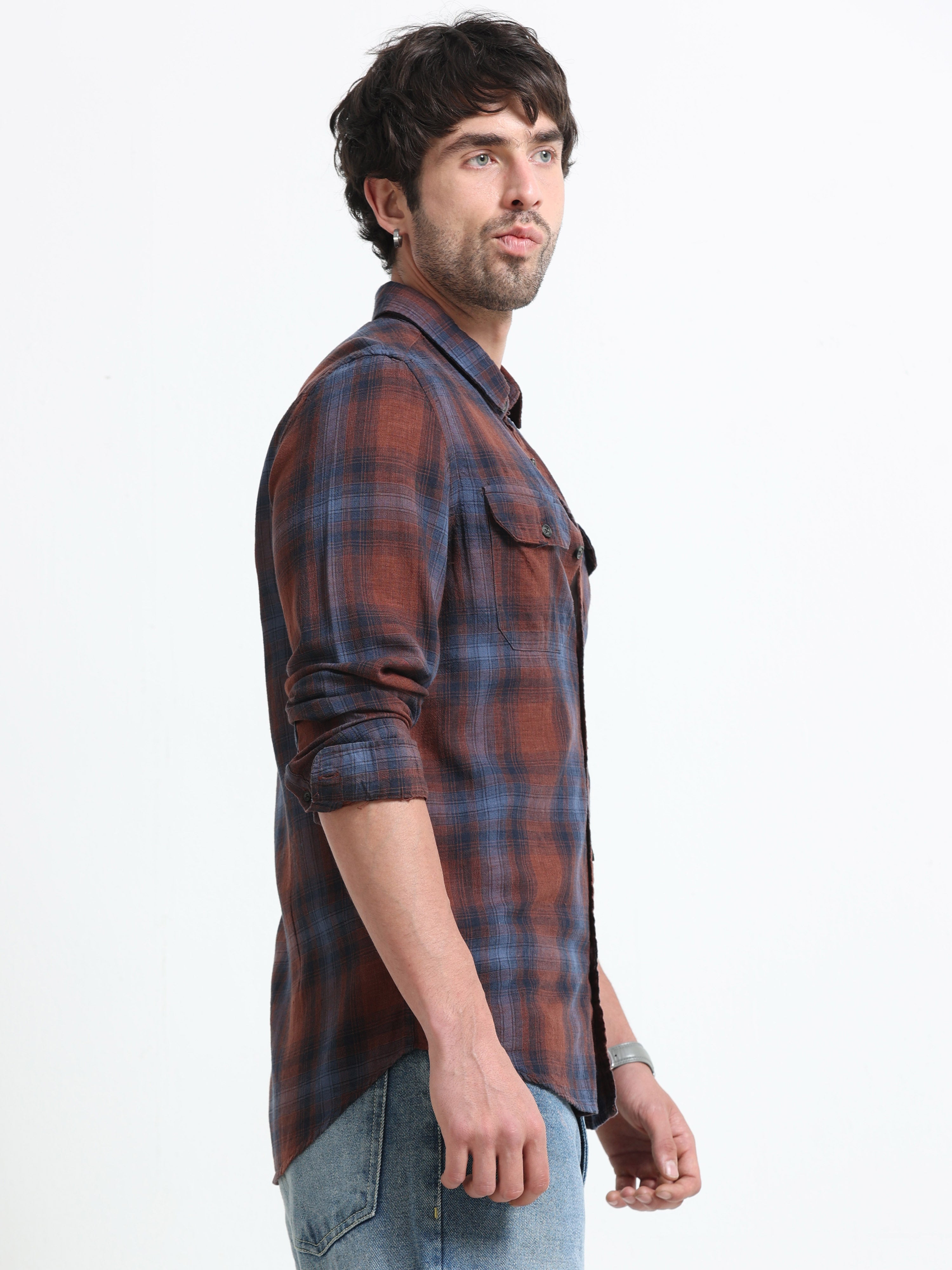Men Nova Textured Check Shirt