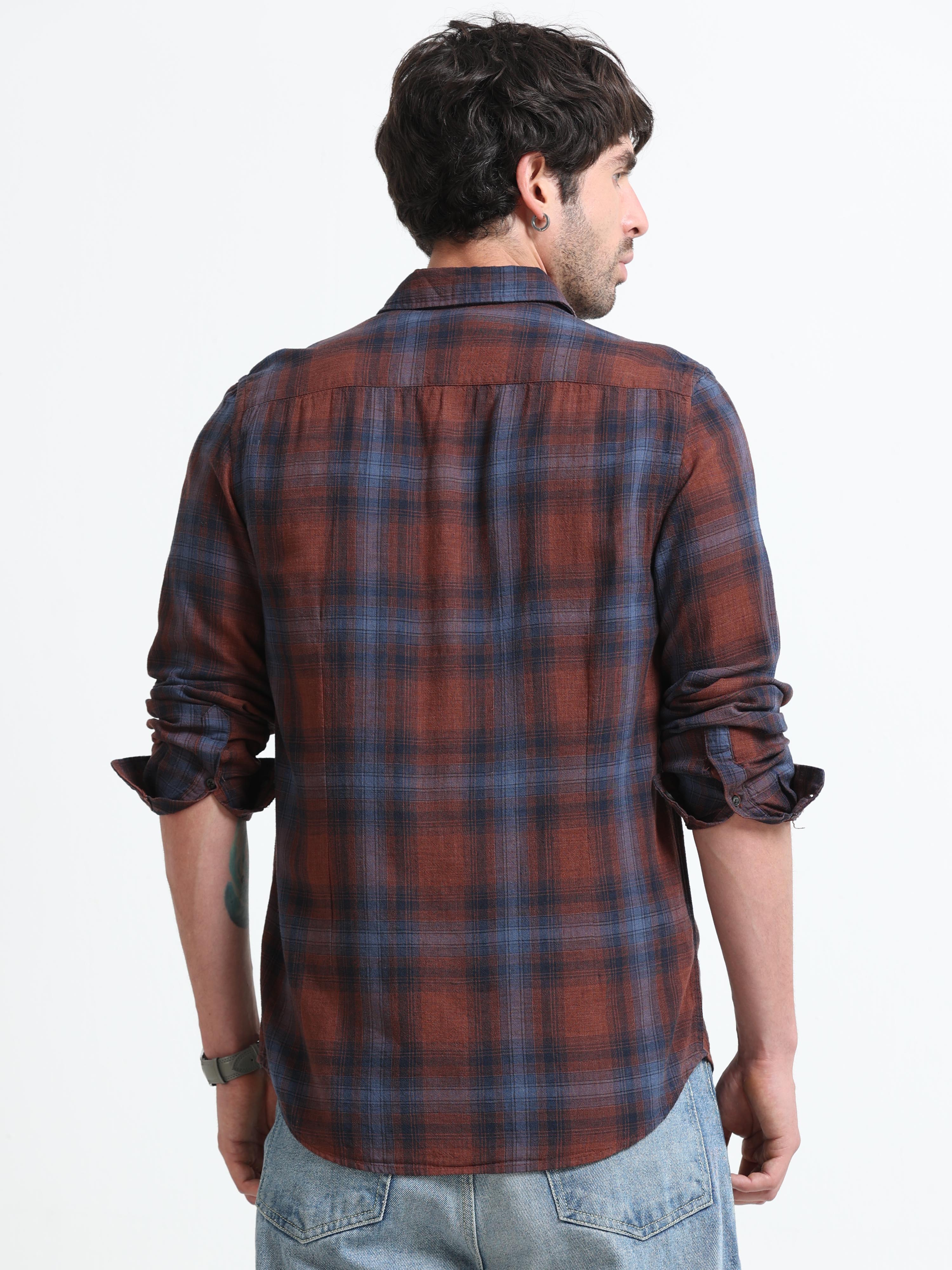 Men Nova Textured Check Shirt