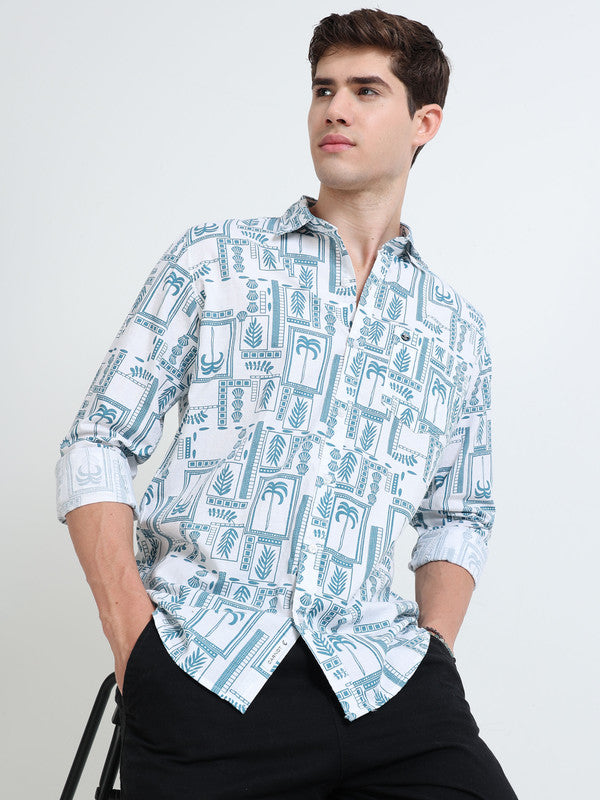 Men White Casual Shirt