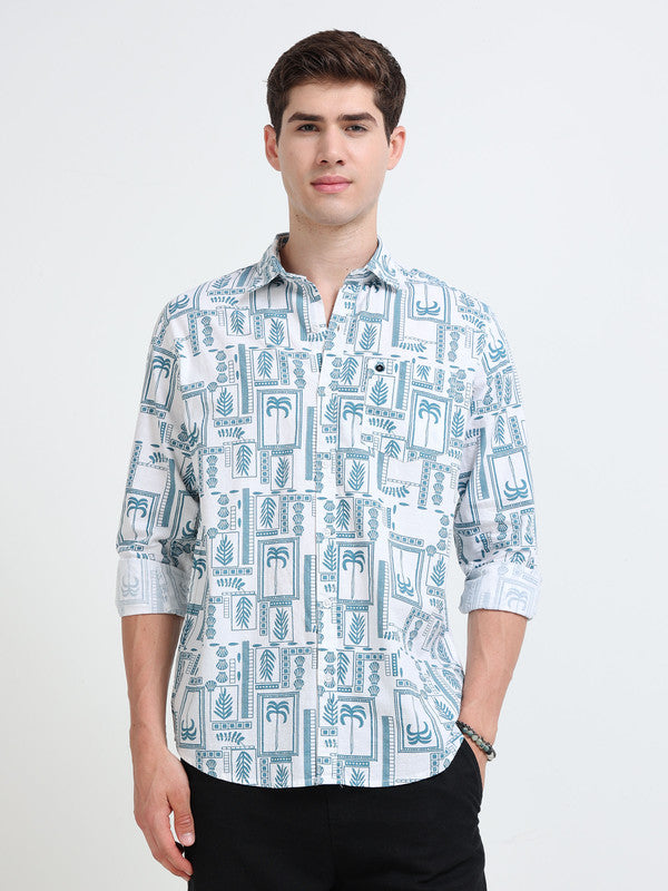 Men White Casual Shirt
