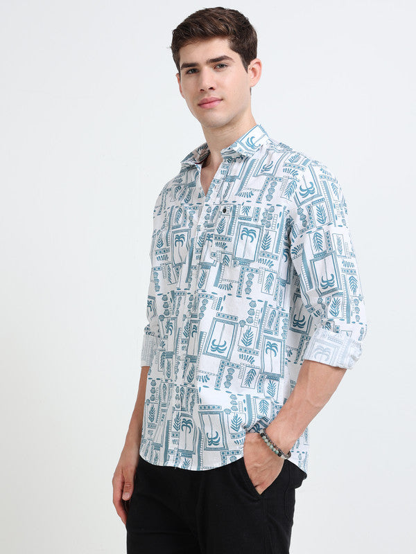 Men White Casual Shirt