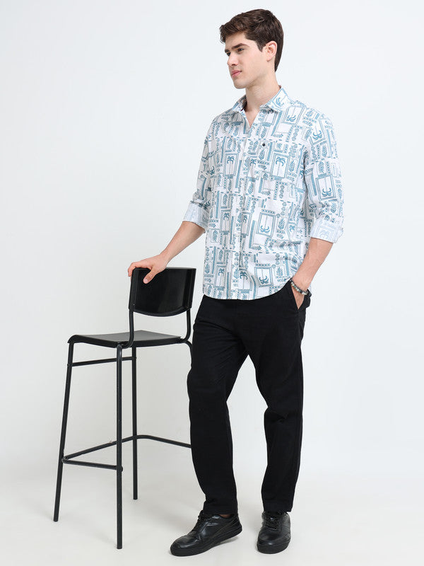 Men White Casual Shirt