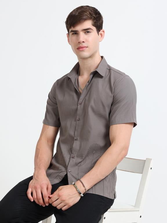 Men Grey Casual Shirt