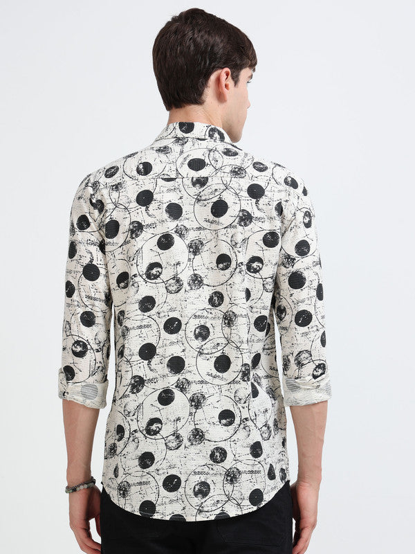 Men Off White Casual Shirt