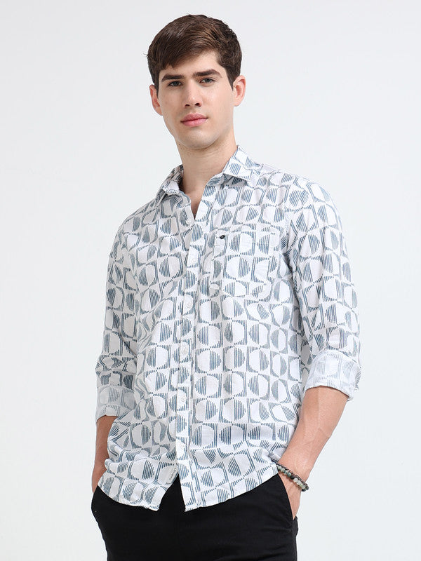 Men White Casual Shirt
