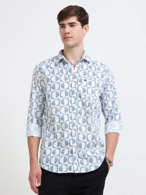 Men White Casual Shirt