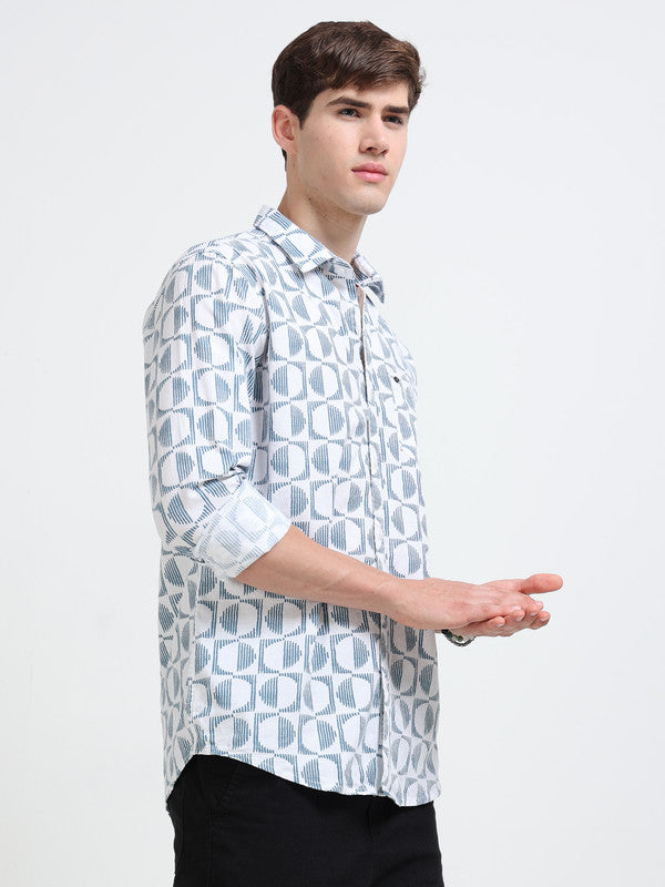 Men White Casual Shirt