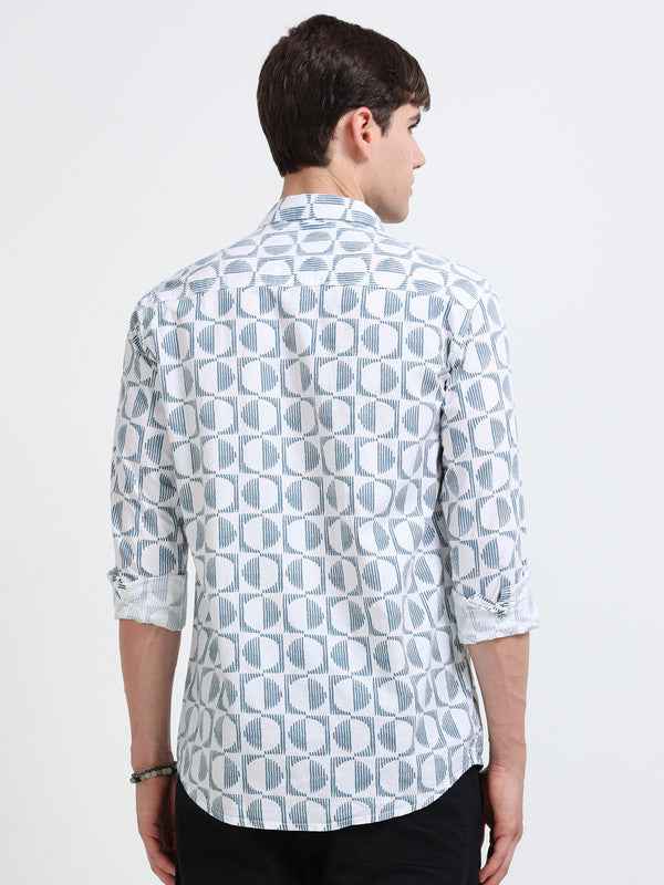 Men White Casual Shirt