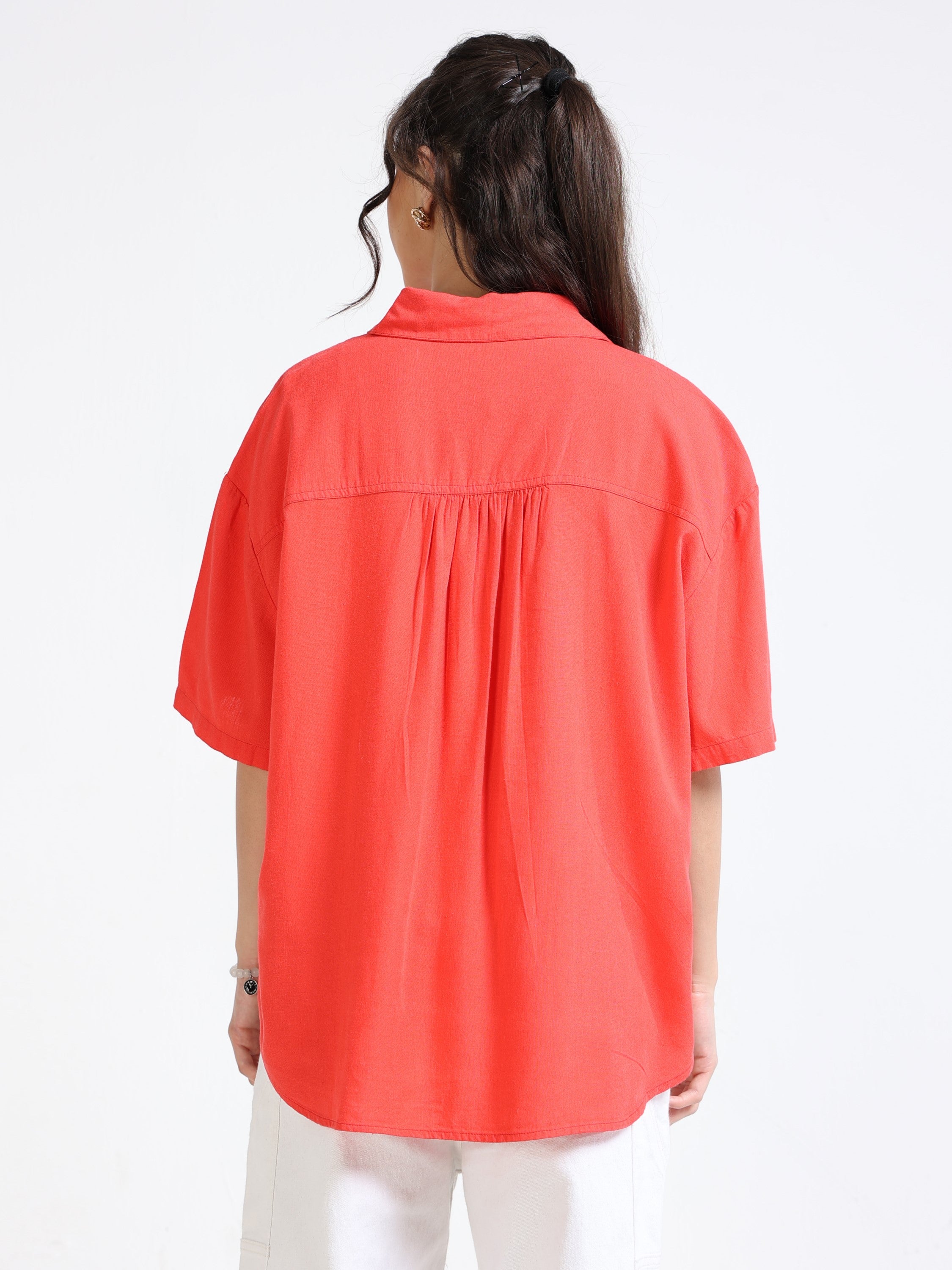 Women Solid Oversized Shirt