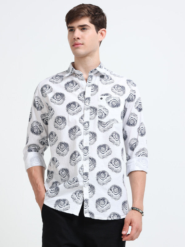 Men White Casual Shirt