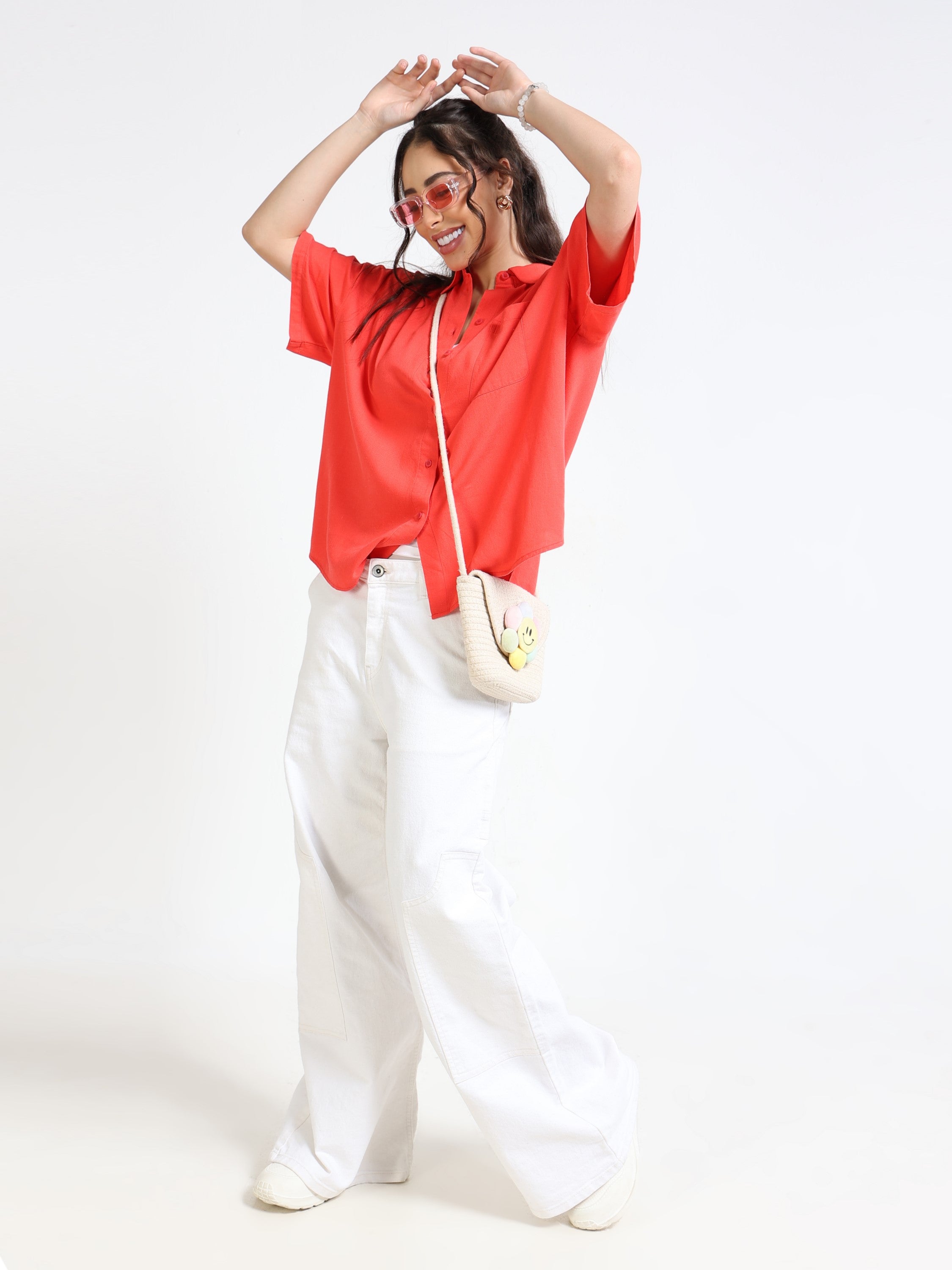 Women Solid Oversized Shirt