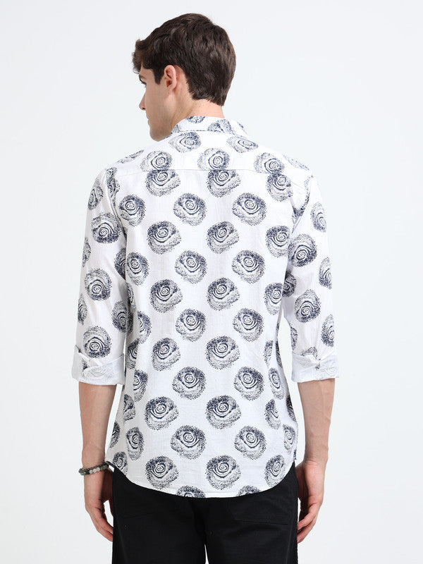 Men White Casual Shirt