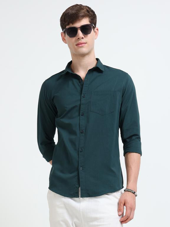 Men Green Casual Shirt