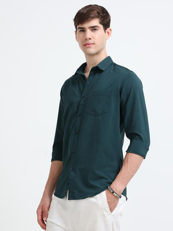 Men Green Casual Shirt