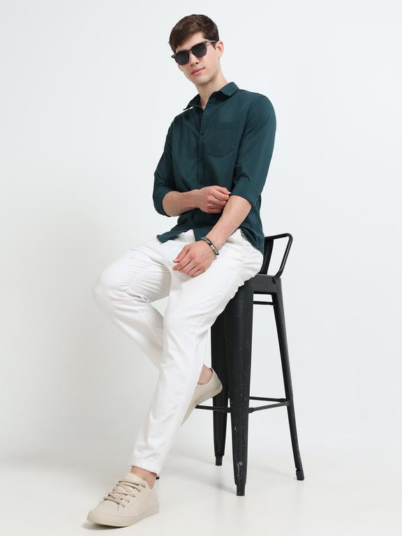 Men Green Casual Shirt