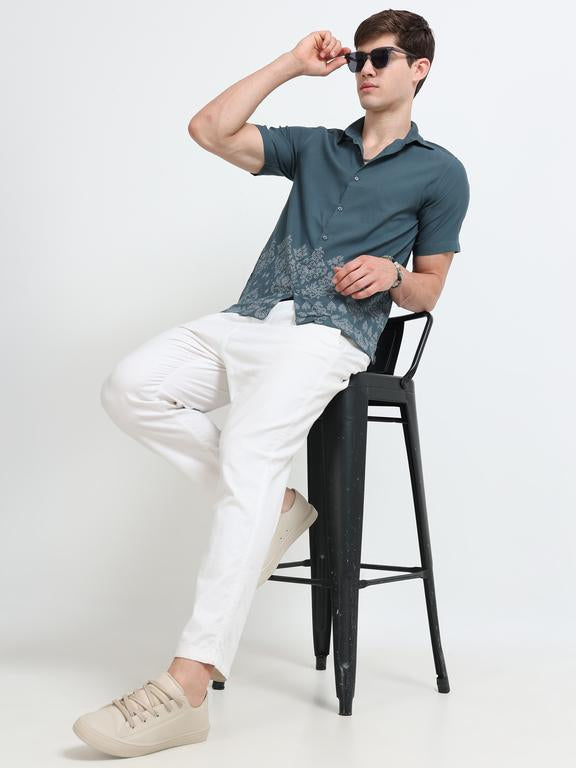 Men Green Casual Shirt
