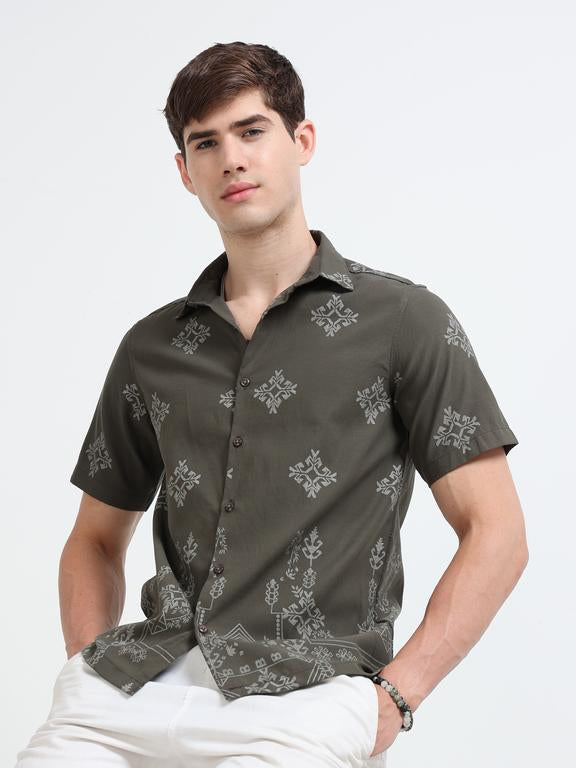 Men Green Casual Shirt