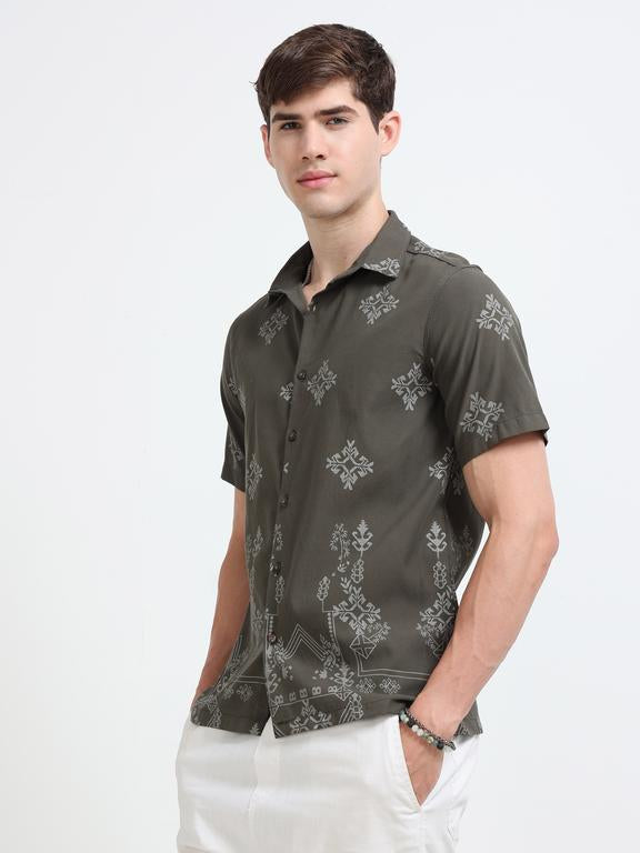 Men Green Casual Shirt