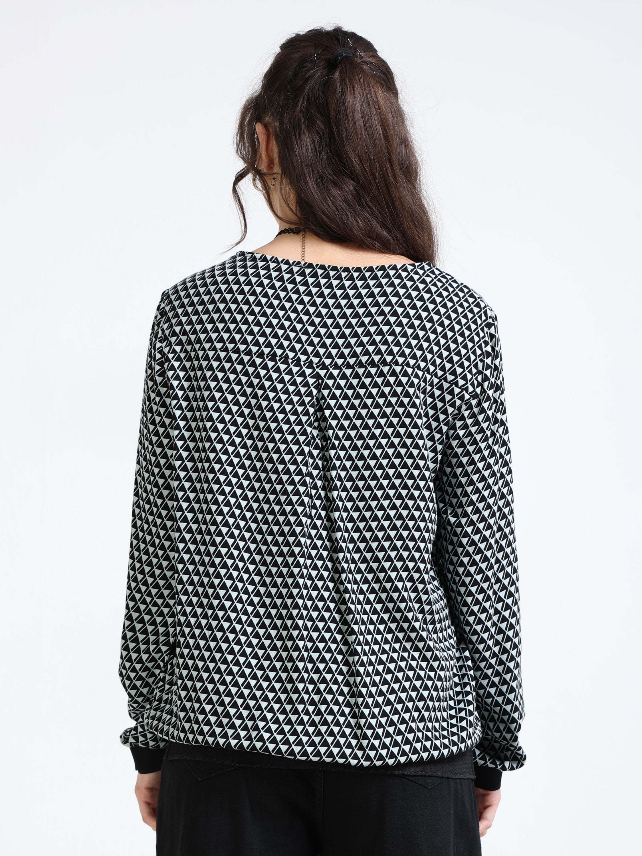 Women Blue Geometrical Print Top