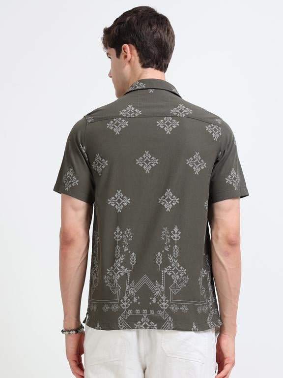 Men Green Casual Shirt
