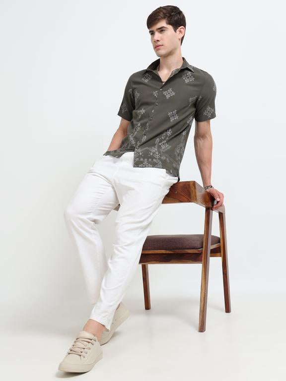 Men Green Casual Shirt