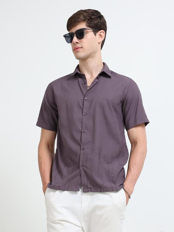 Men Purple Casual Shirt