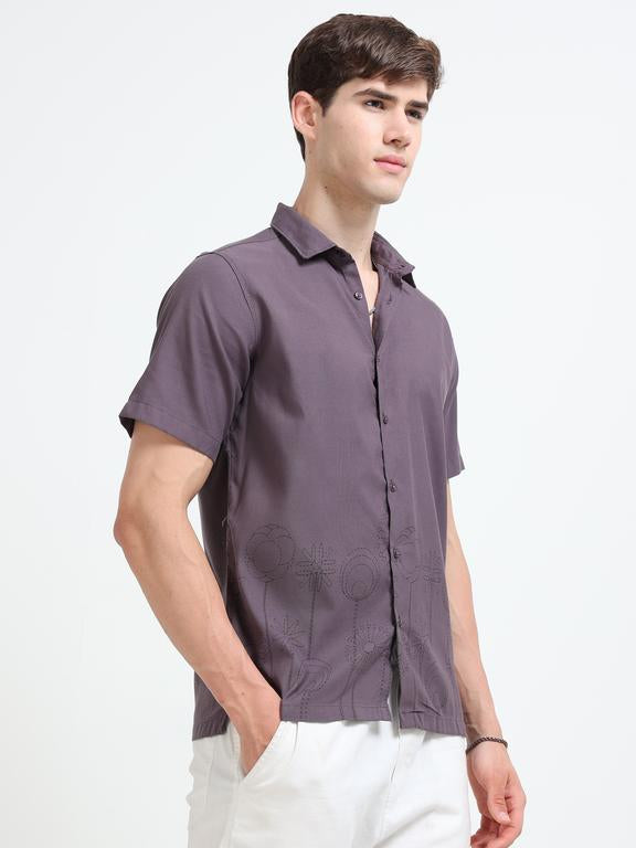 Men Purple Casual Shirt