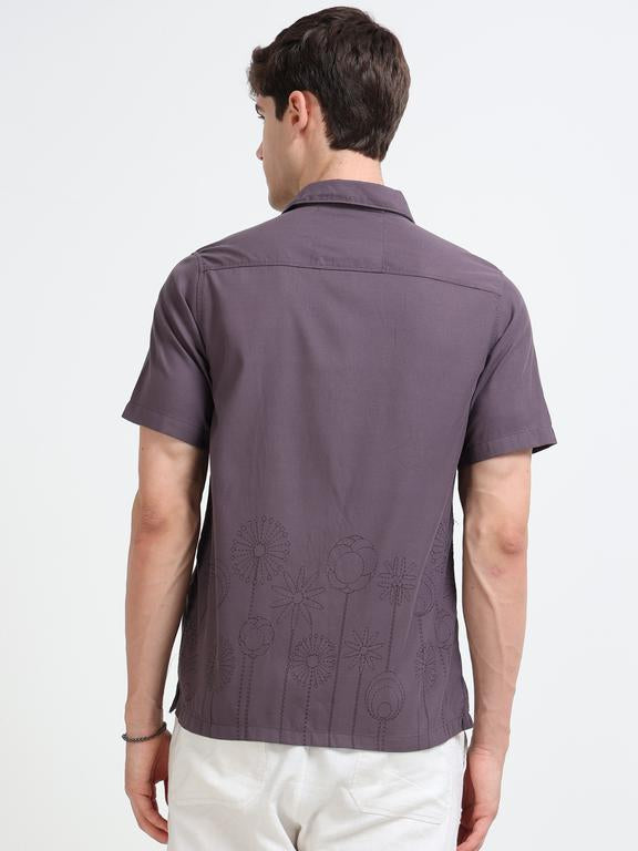 Men Purple Casual Shirt