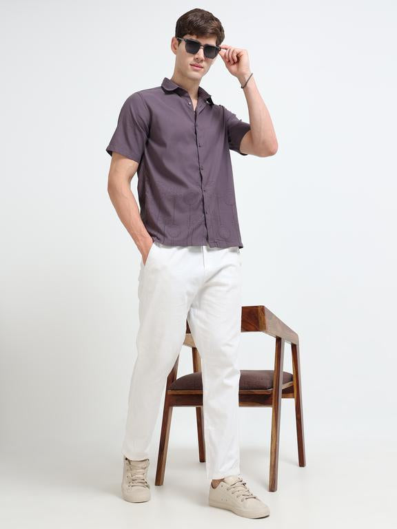 Men Purple Casual Shirt