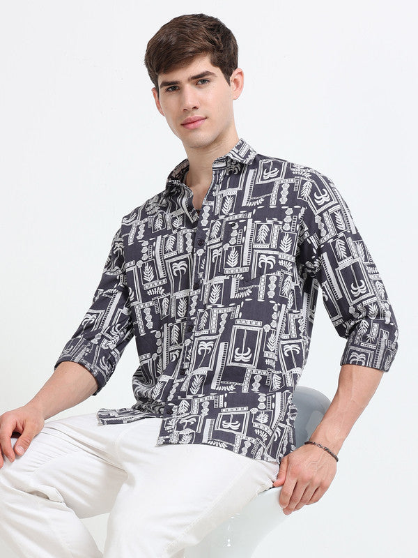Men Grey Casual Shirt